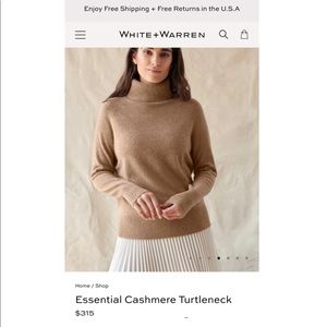 Like new! White + Warren camel colored cashmere sweater. Size M.